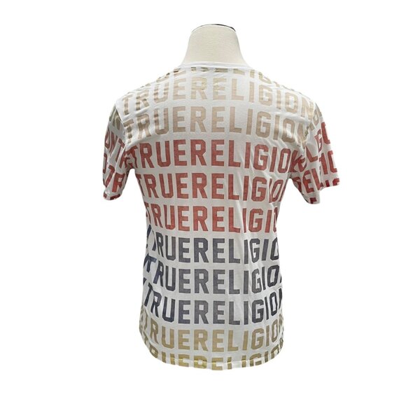 True Religion Graphic Logo T-Shirt M Casual Streetwear All-Over Graphic Trendy - Picture 4 of 8